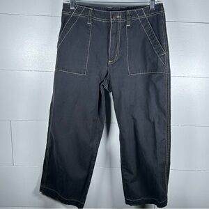 Royal Robbins Blk Wide-Leg Cropped Utility 90s Outdoor 100% Cotton Workleisure